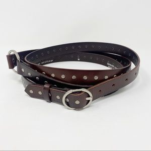 SILPADA Double Wrap Leather Belt OS Stud Silver